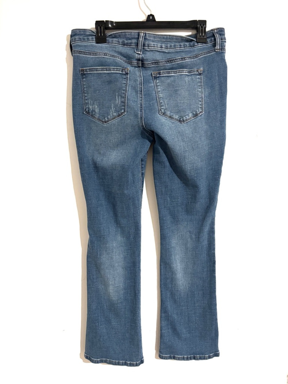Sonoma Size 12 Stretchy‎ Women's Medium Blue Boot Cut Semi Distressed Jeans